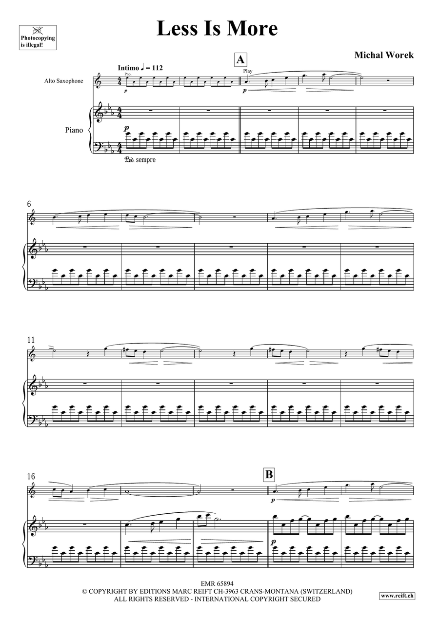 Less Is More Less Is More Alto Saxophone scores gallery preview page 4