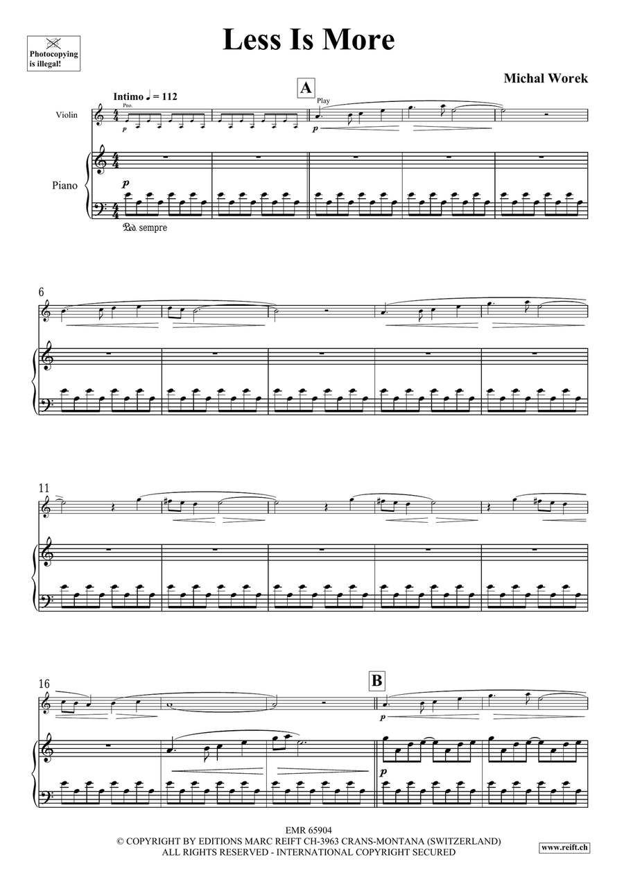 Less Is More Less Is More Violin Solo scores gallery preview page 4