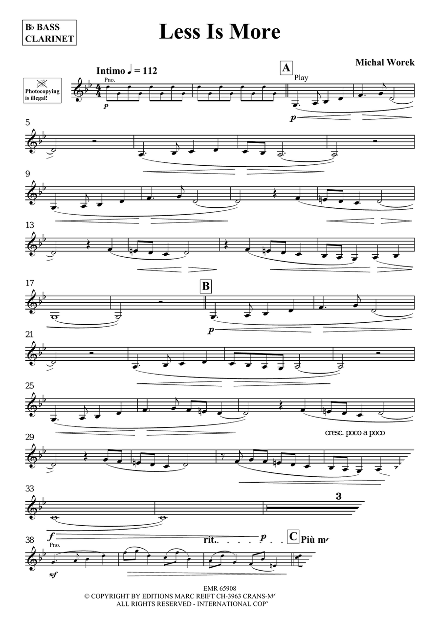 Less Is More Less Is More Bass Clarinet scores gallery preview page 3