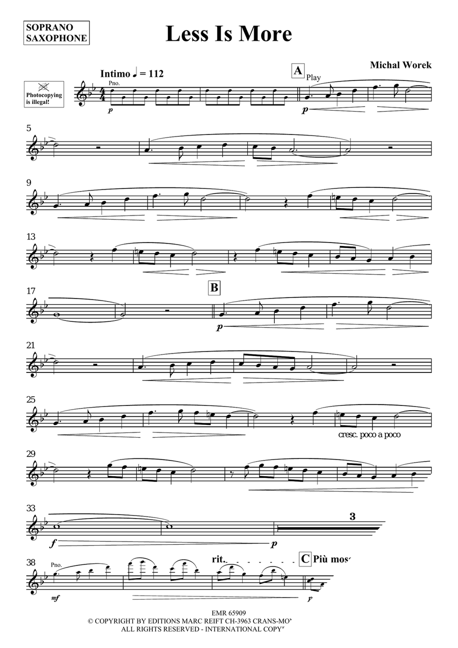 Less Is More Less Is More Soprano Saxophone scores gallery preview page 3