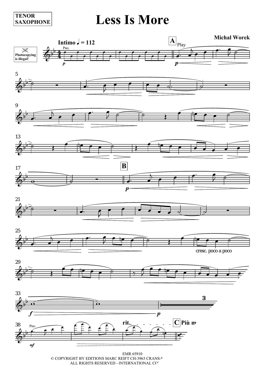 Less Is More Less Is More Tenor Saxophone scores gallery preview page 3