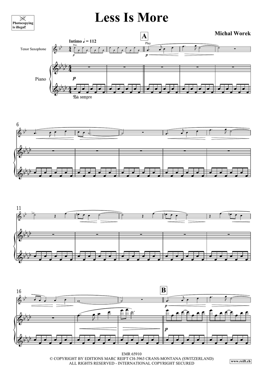 Less Is More Less Is More Tenor Saxophone scores gallery preview page 4