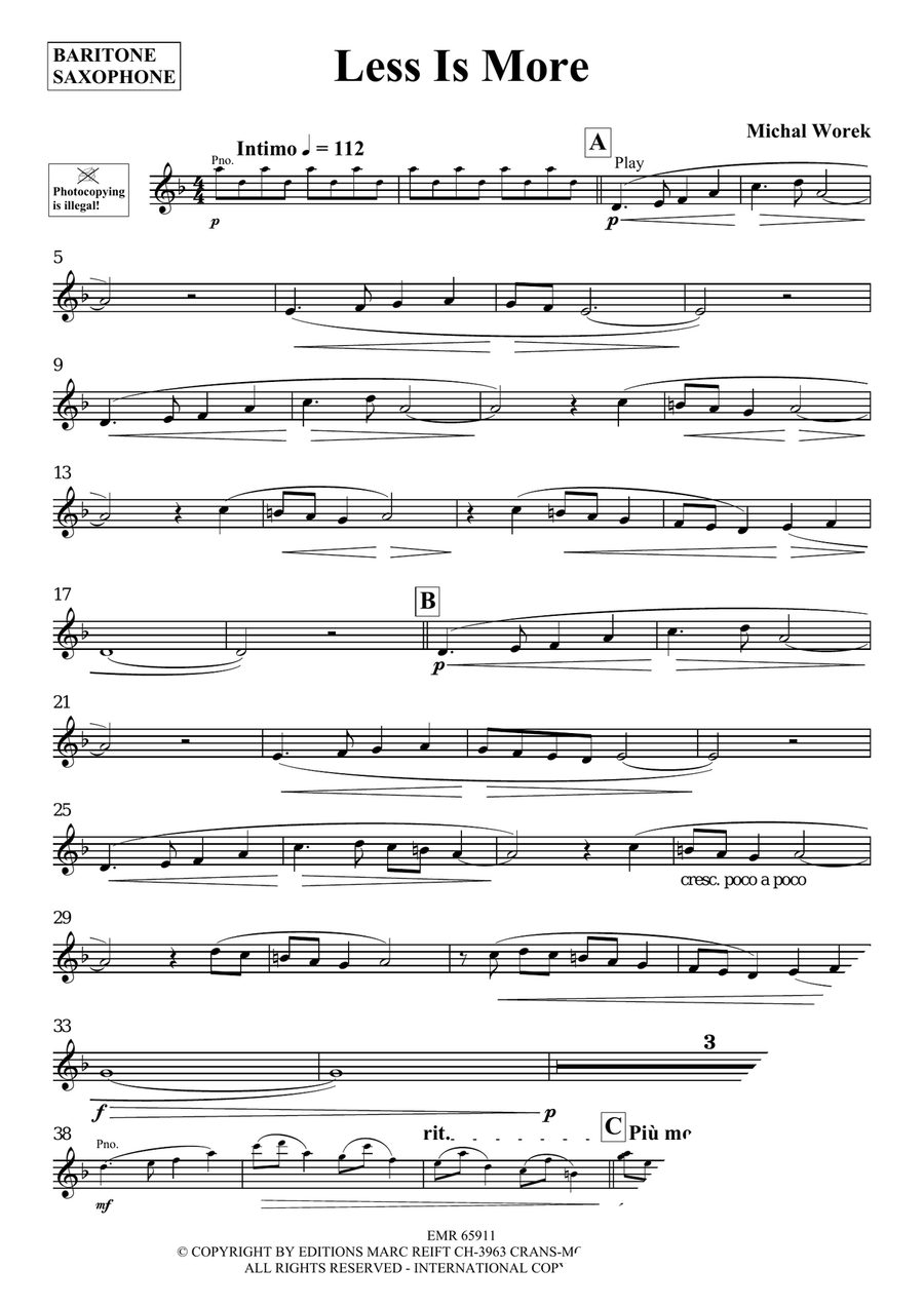 Less Is More Less Is More Baritone Saxophone scores gallery preview page 3