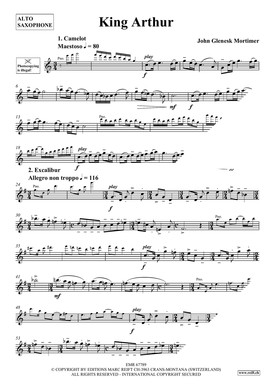 King Arthur King Arthur Alto Saxophone scores gallery preview page 4