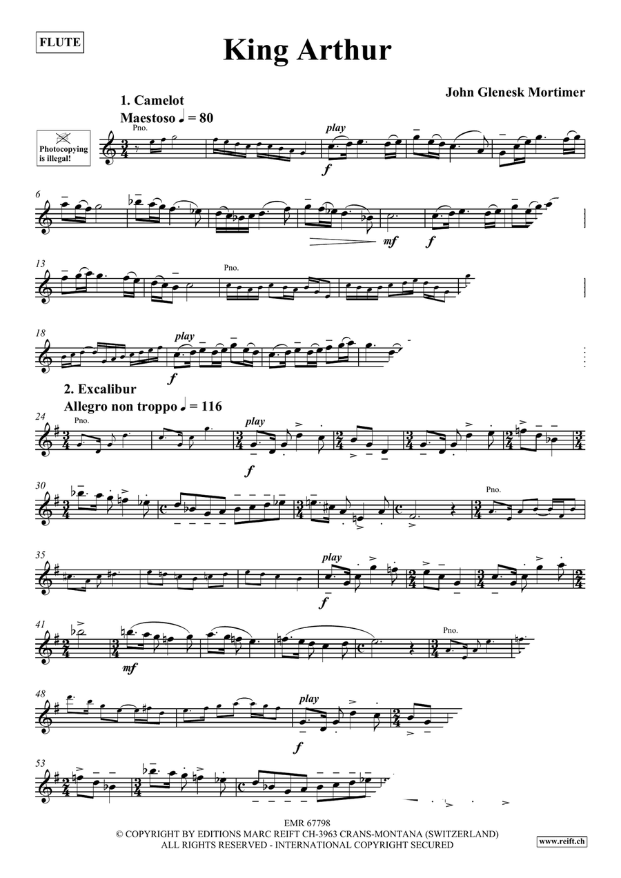 King Arthur by John G. Mortimer Flute Solo - Sheet Music page 4