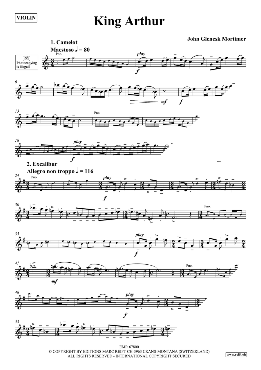King Arthur King Arthur Violin Solo scores gallery preview page 4
