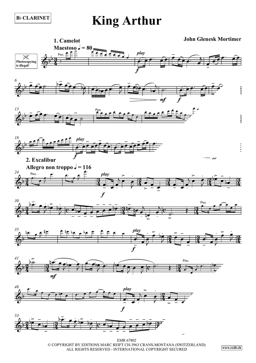 King Arthur King Arthur Clarinet Solo scores gallery preview page 4