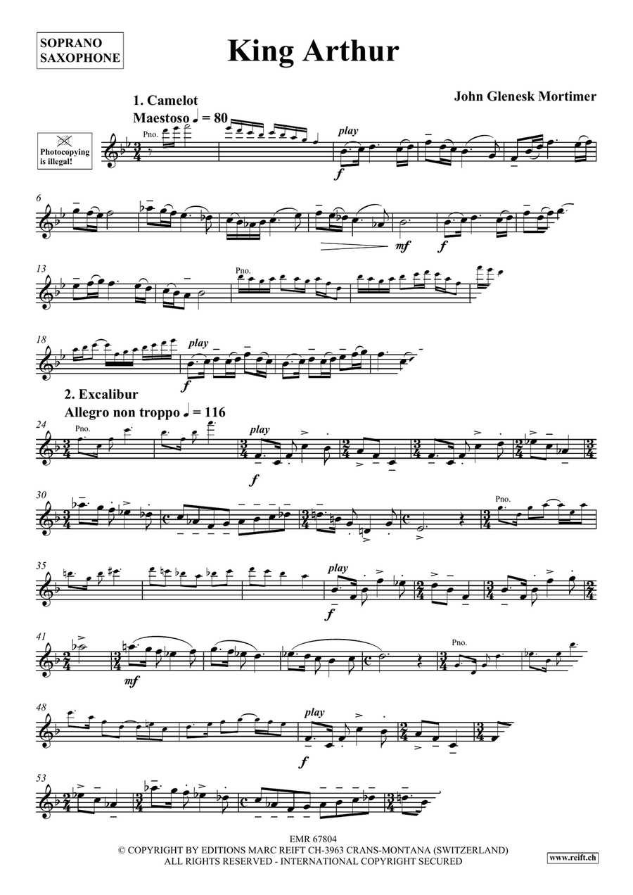 King Arthur King Arthur Soprano Saxophone scores gallery preview page 4