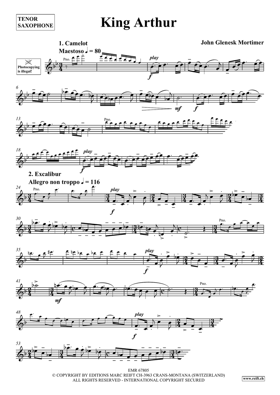 King Arthur King Arthur Tenor Saxophone scores gallery preview page 4