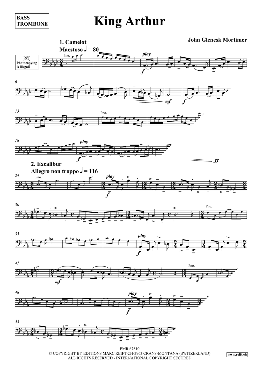King Arthur by John G. Mortimer Bass Trombone - Sheet Music page 4