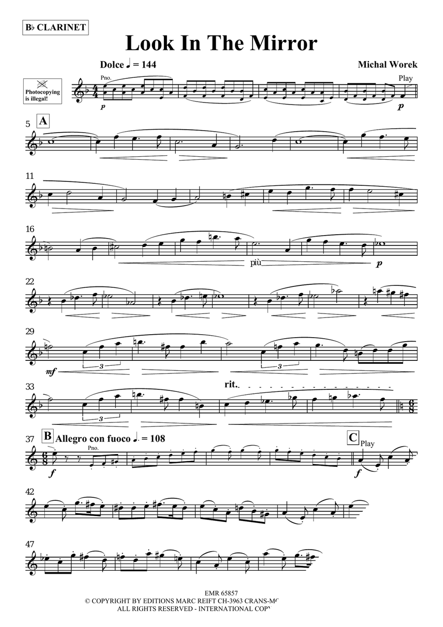 Look In The Mirror Look In The Mirror Clarinet Solo scores gallery preview page 3