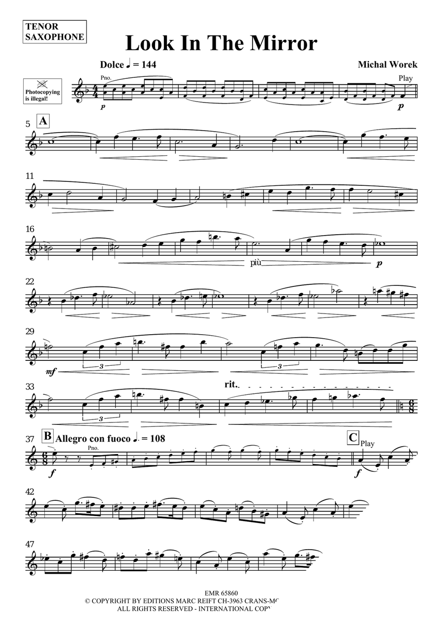 Look In The Mirror Look In The Mirror Tenor Saxophone scores gallery preview page 3
