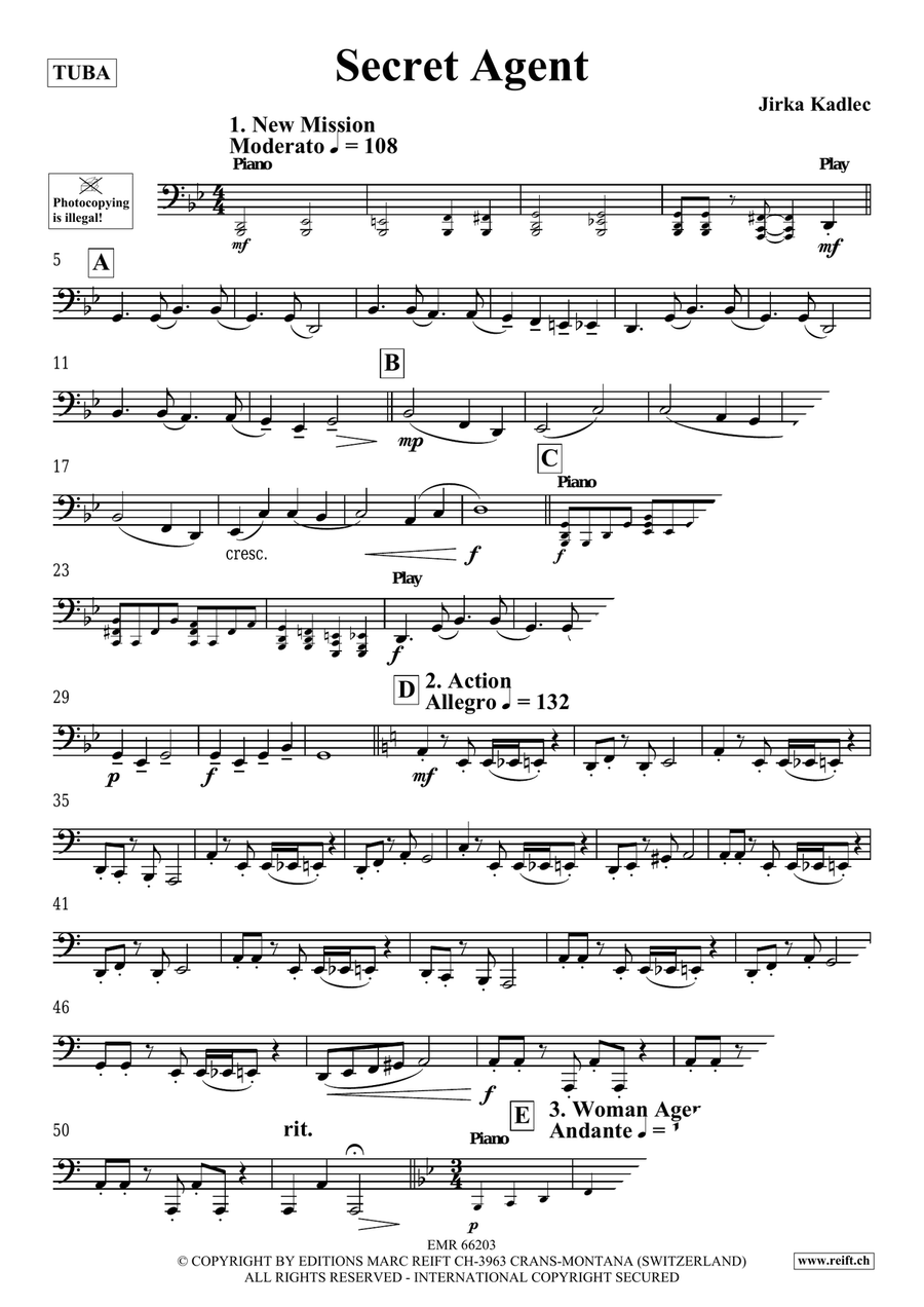 Secret Agent Secret Agent Tuba scores gallery preview page 4