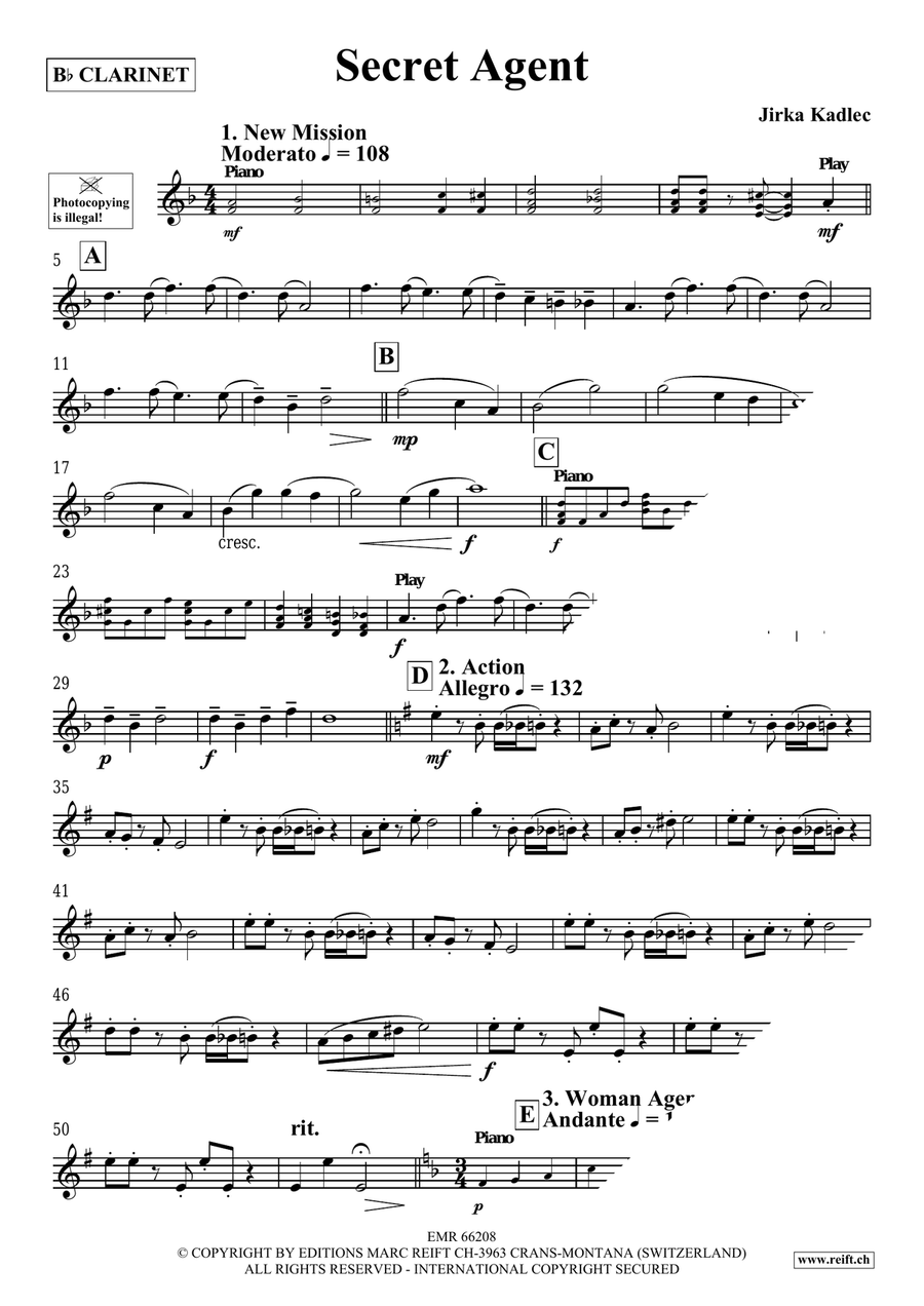 Secret Agent Secret Agent Clarinet Solo scores gallery preview page 4
