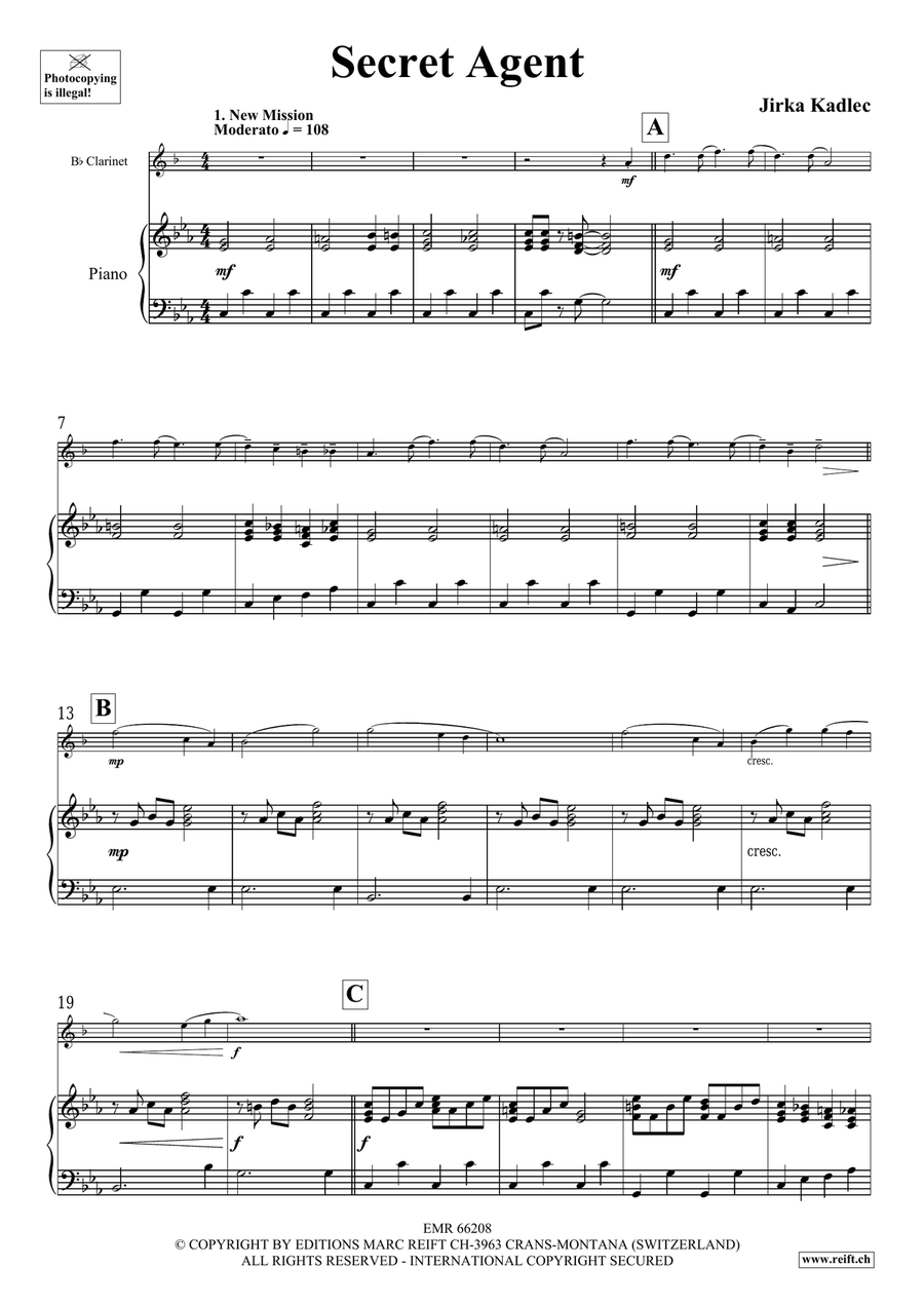 Secret Agent Secret Agent Clarinet Solo scores gallery preview page 5
