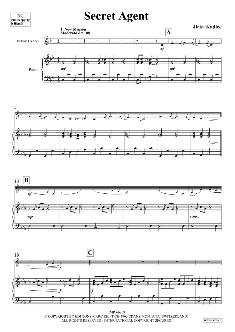 Secret Agent Secret Agent Bass Clarinet scores gallery preview page 5