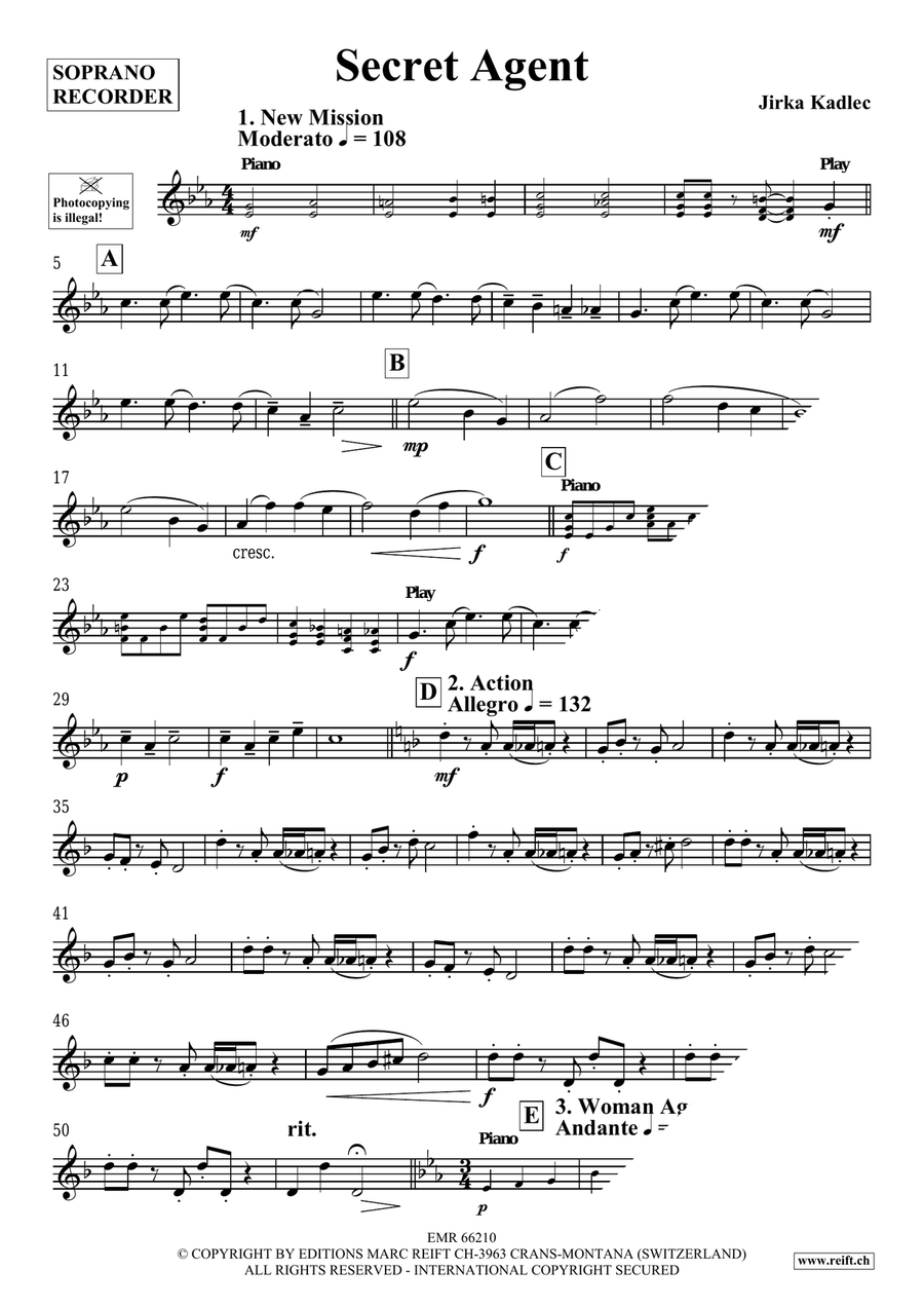 Secret Agent Secret Agent Soprano Recorder scores gallery preview page 4