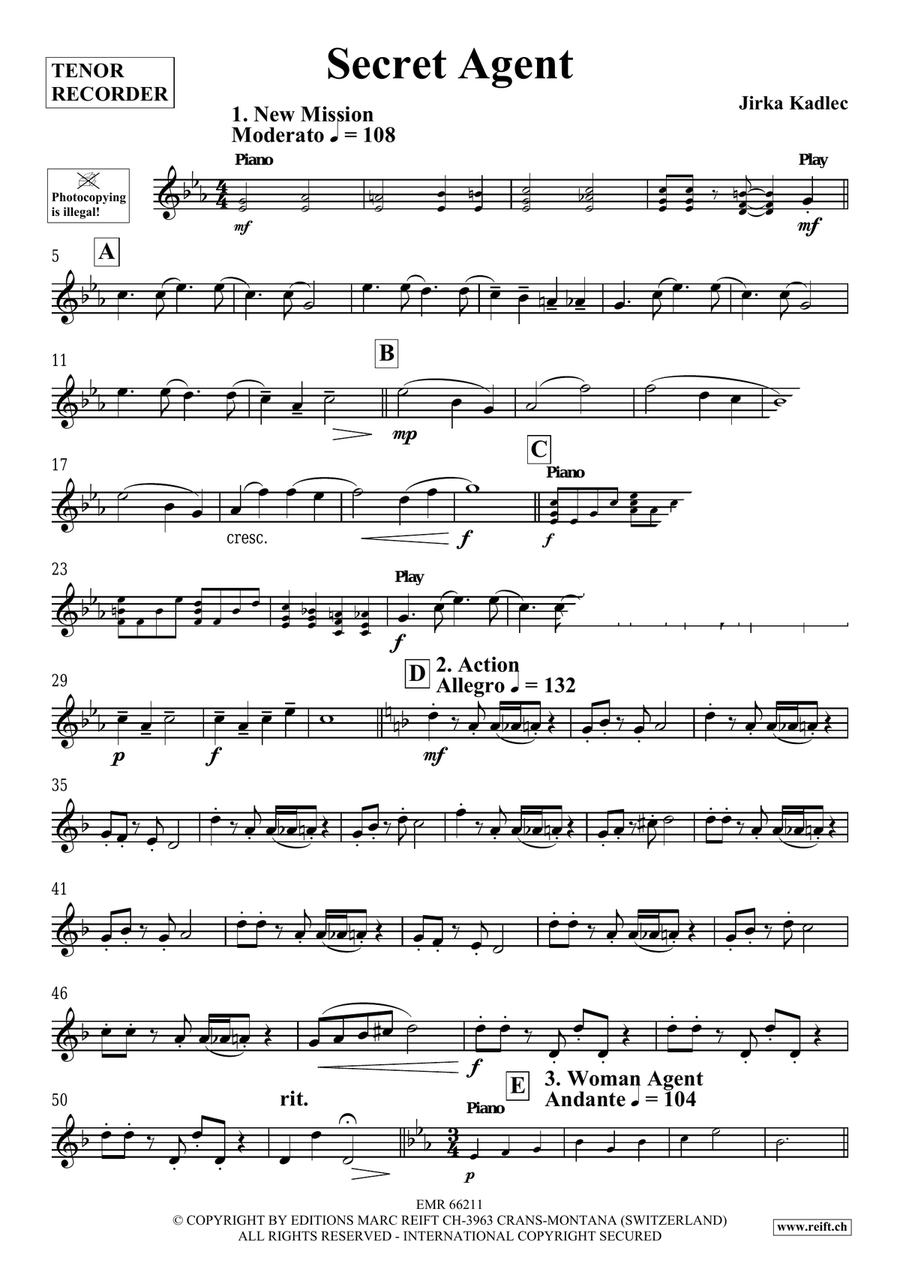 Secret Agent Secret Agent Tenor Recorder scores gallery preview page 4