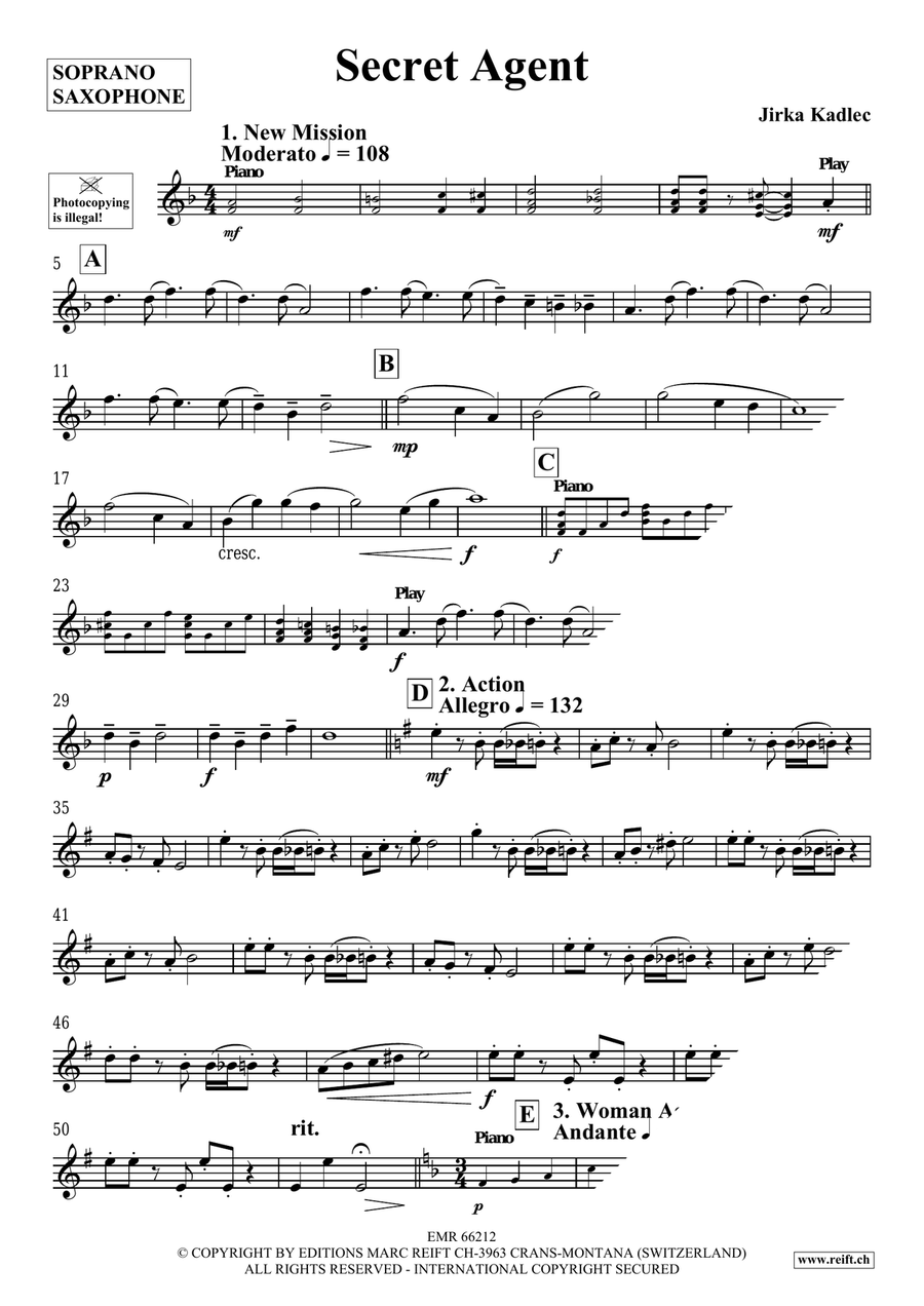 Secret Agent Secret Agent Soprano Saxophone scores gallery preview page 4