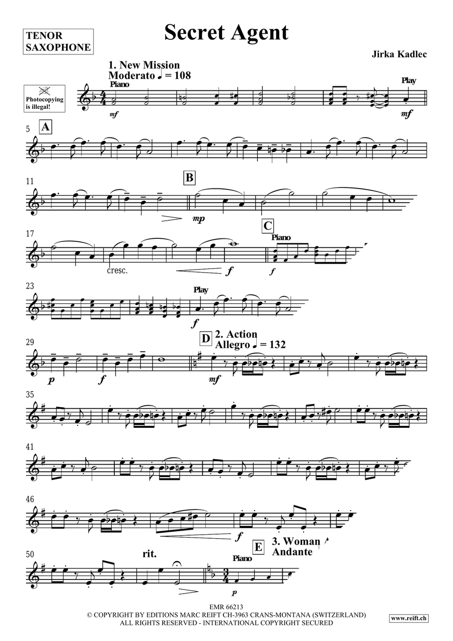 Secret Agent Secret Agent Tenor Saxophone scores gallery preview page 4