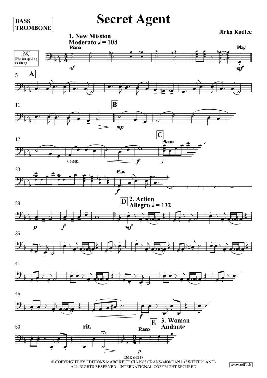 Secret Agent Secret Agent Bass Trombone scores gallery preview page 4