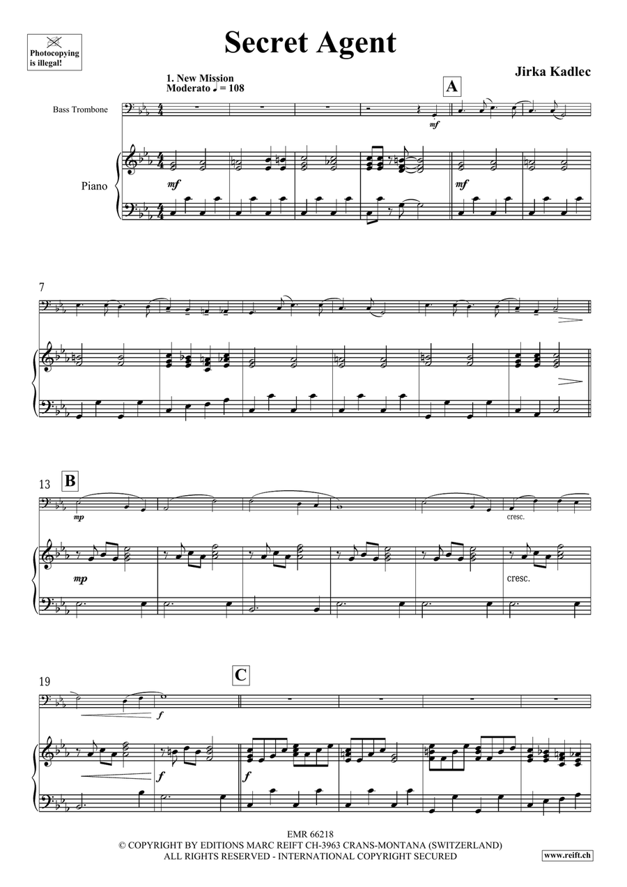 Secret Agent Secret Agent Bass Trombone scores gallery preview page 5