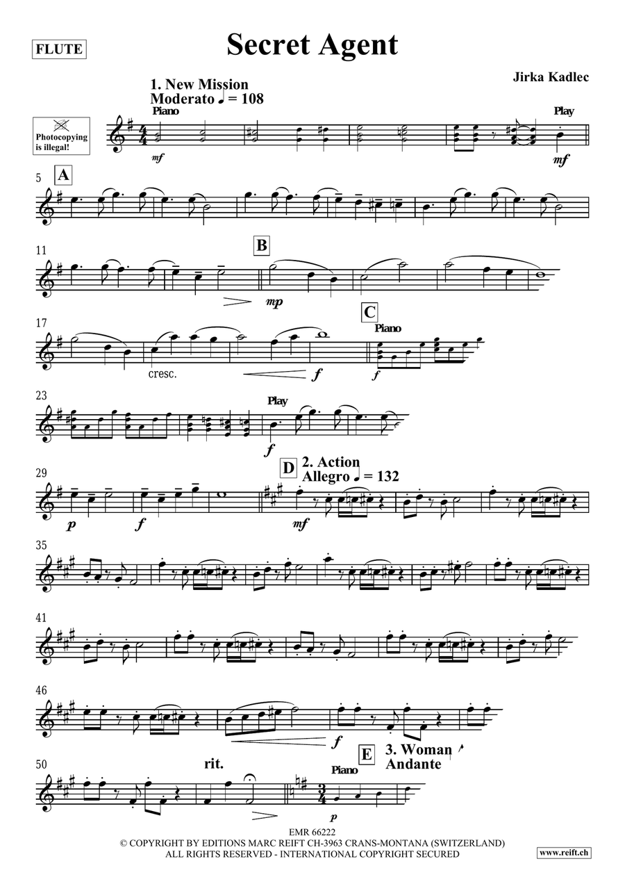 Secret Agent Secret Agent Flute Solo scores gallery preview page 4