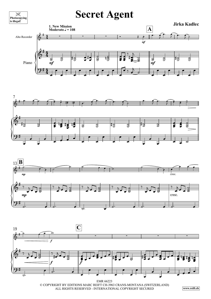 Secret Agent Secret Agent Alto Recorder scores gallery preview page 5