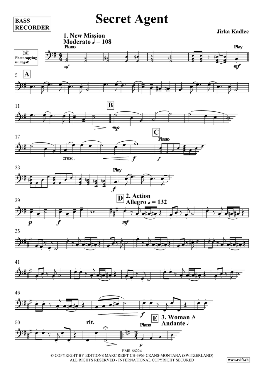 Secret Agent Secret Agent Bass Recorder scores gallery preview page 4