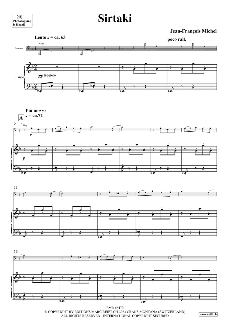 Sirtaki Sirtaki Bassoon Solo scores gallery preview page 5