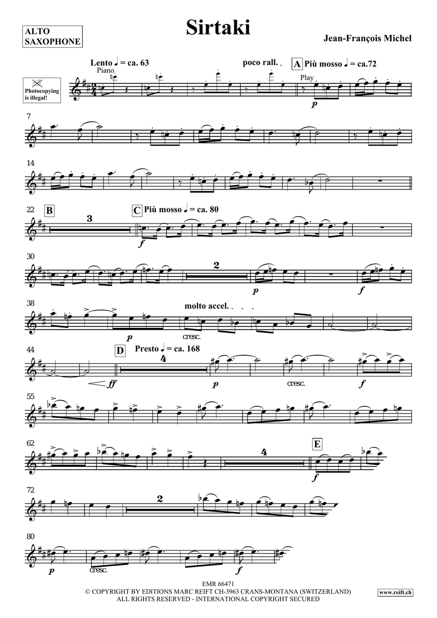 Sirtaki Sirtaki Alto Saxophone scores gallery preview page 4