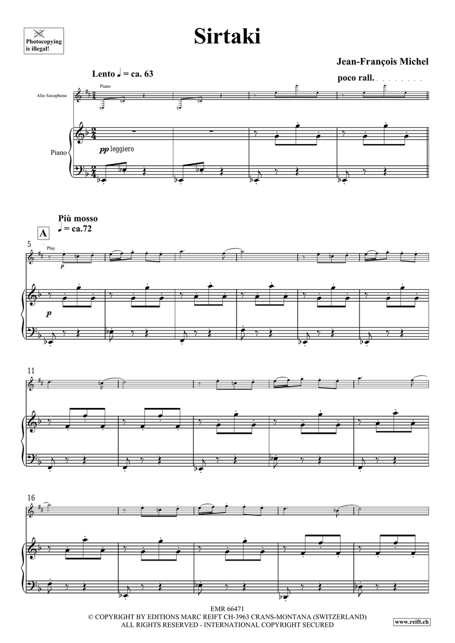 Sirtaki Sirtaki Alto Saxophone scores gallery preview page 5