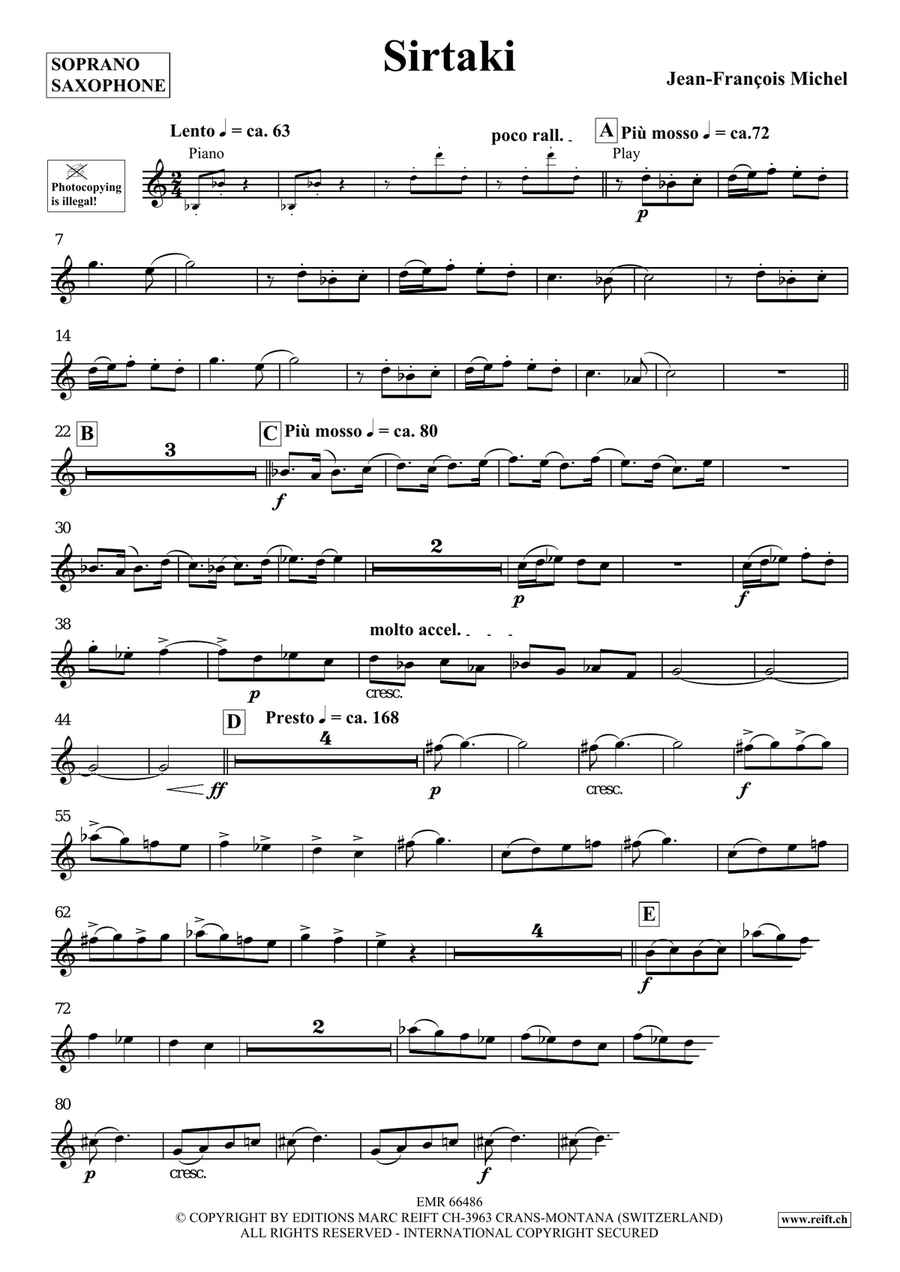 Sirtaki Sirtaki Soprano Saxophone scores gallery preview page 4