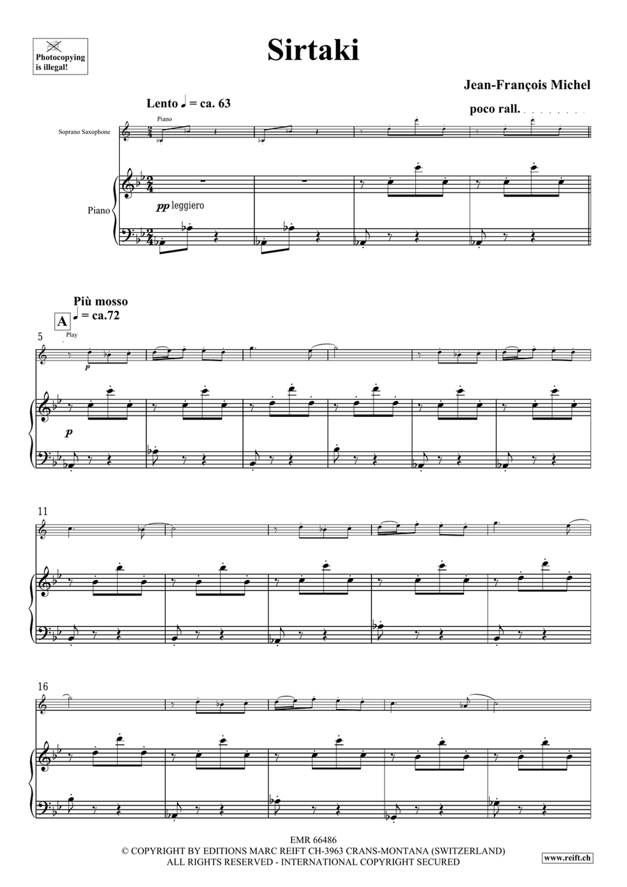 Sirtaki Sirtaki Soprano Saxophone scores gallery preview page 5