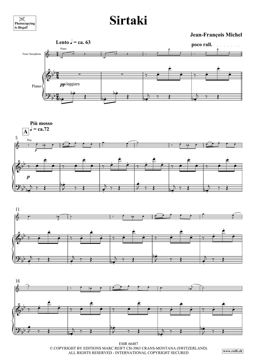 Sirtaki Sirtaki Tenor Saxophone scores gallery preview page 5