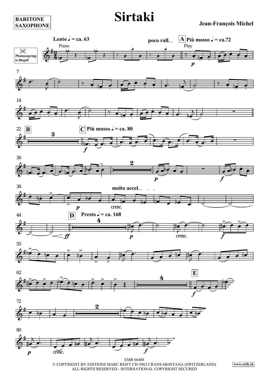 Sirtaki Sirtaki Baritone Saxophone scores gallery preview page 4