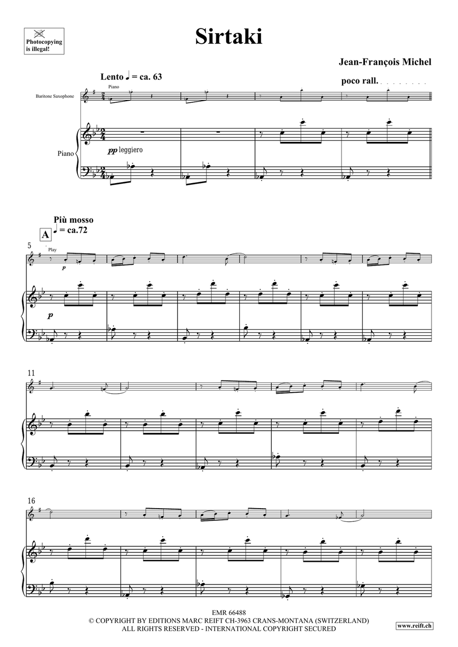 Sirtaki Sirtaki Baritone Saxophone scores gallery preview page 5