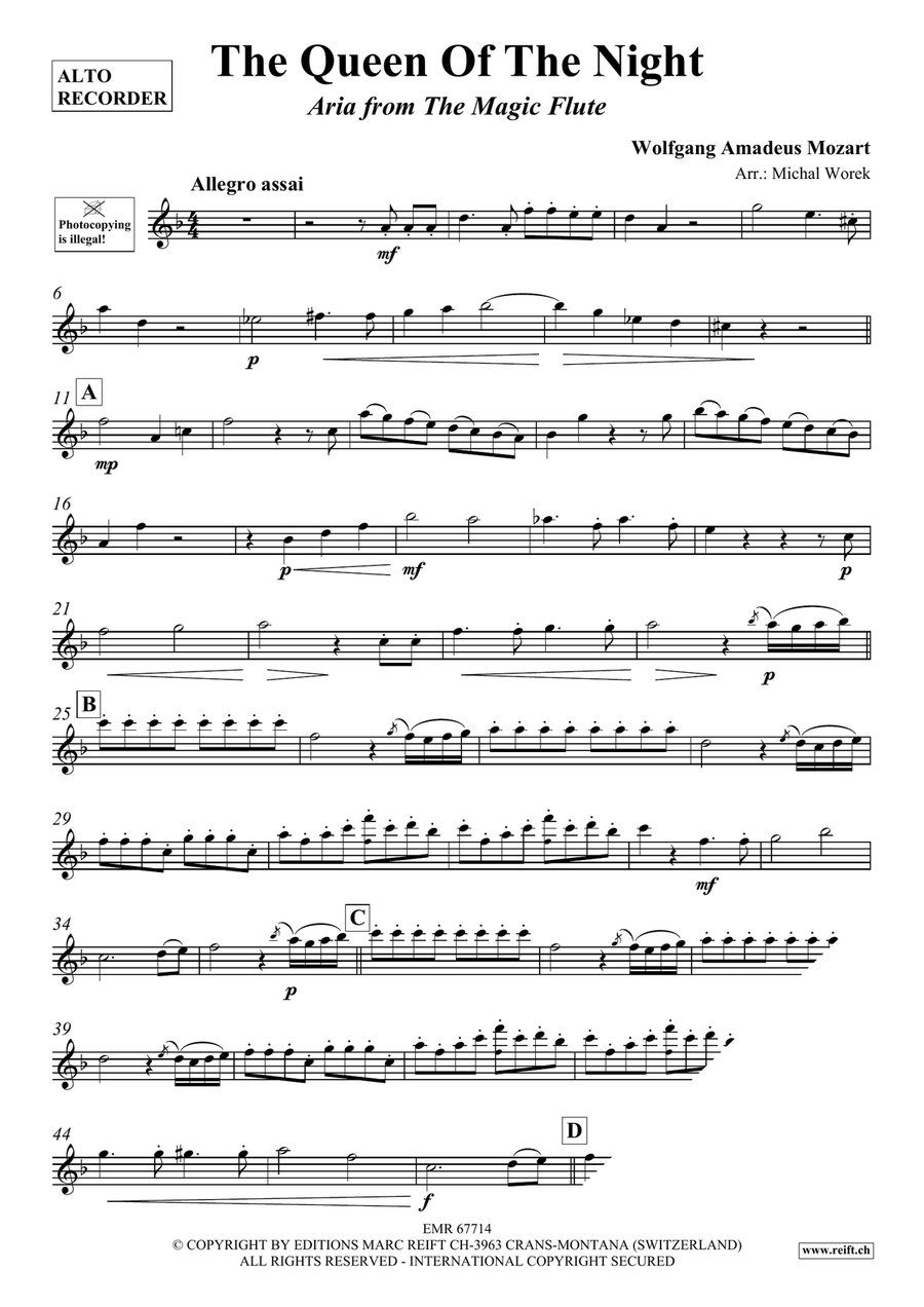 The Queen Of The Night The Queen Of The Night Alto Recorder scores gallery preview page 3
