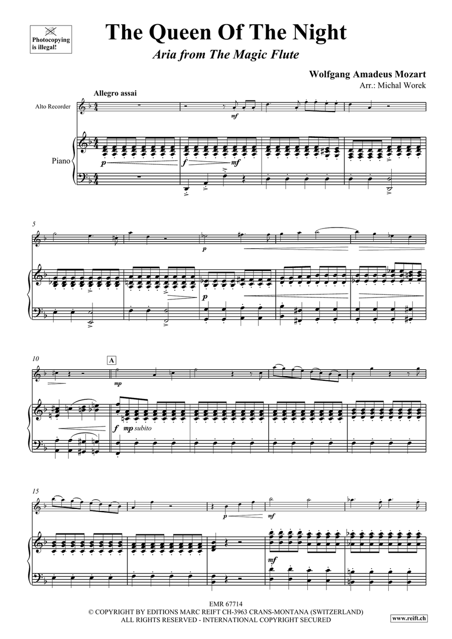 The Queen Of The Night The Queen Of The Night Alto Recorder scores gallery preview page 4