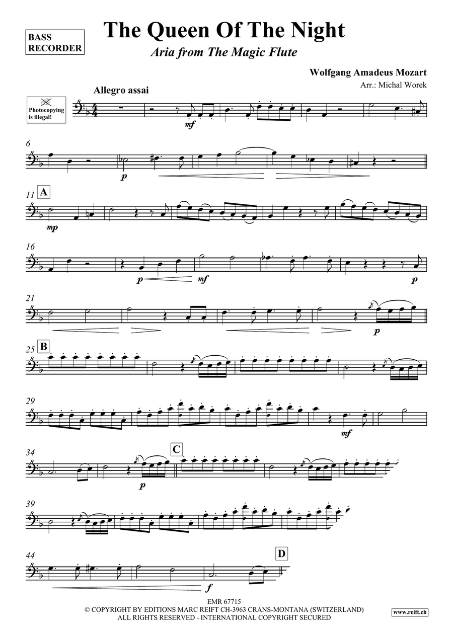 The Queen Of The Night The Queen Of The Night Bass Recorder scores gallery preview page 3