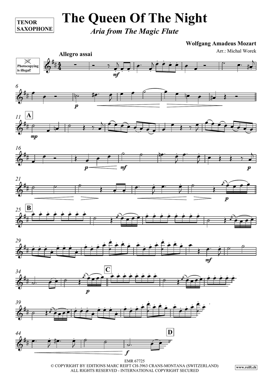 The Queen Of The Night The Queen Of The Night Tenor Saxophone scores gallery preview page 3