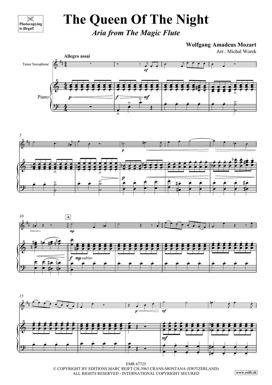 The Queen Of The Night The Queen Of The Night Tenor Saxophone scores gallery preview page 4