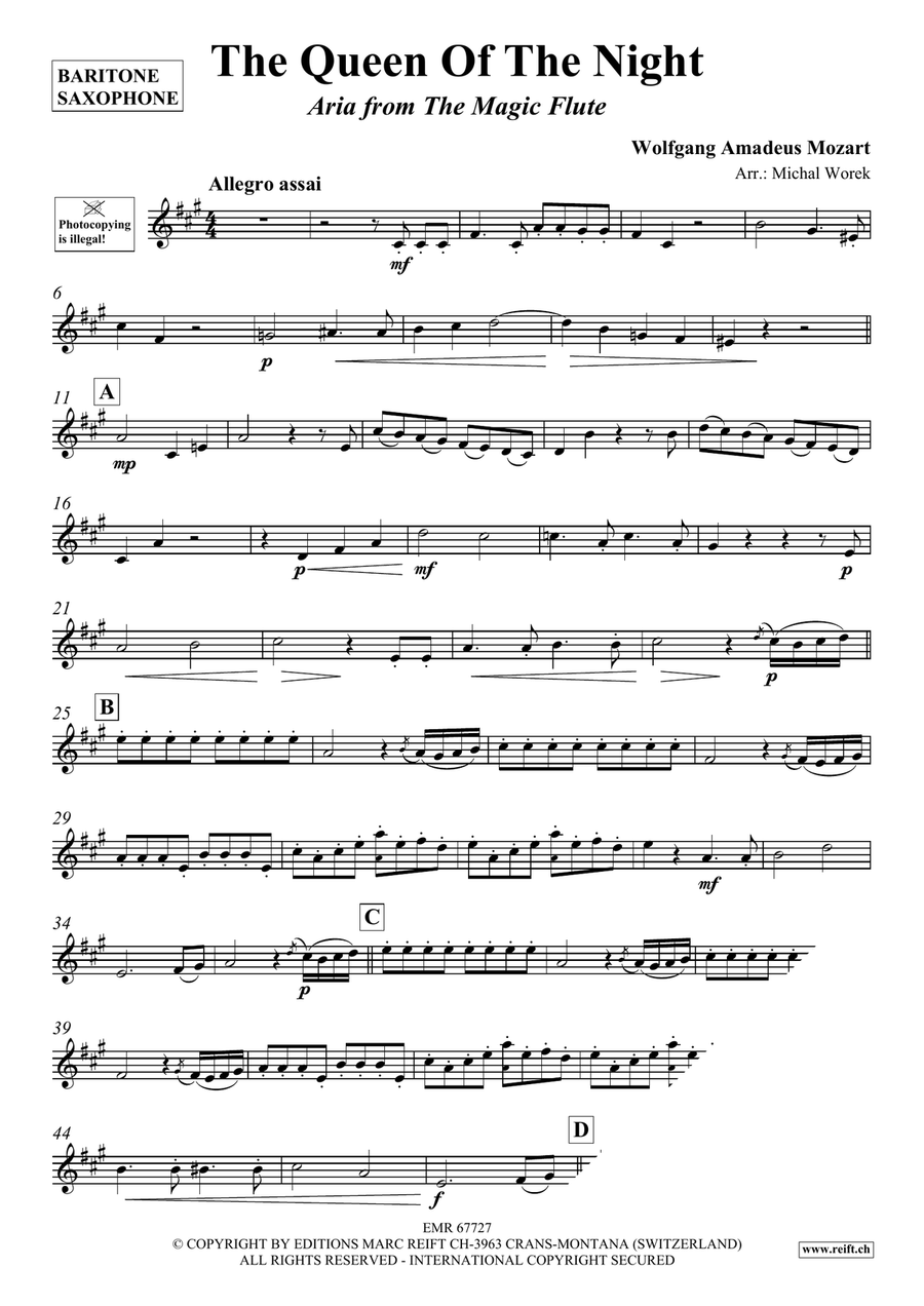 The Queen Of The Night The Queen Of The Night Baritone Saxophone scores gallery preview page 3