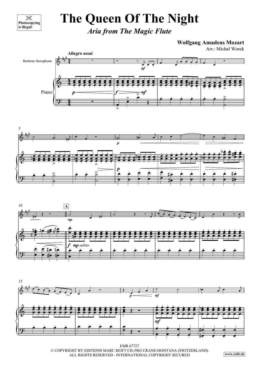 The Queen Of The Night The Queen Of The Night Baritone Saxophone scores gallery preview page 4