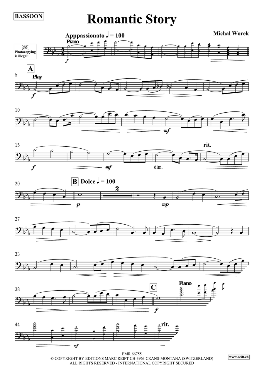 Romantic Story Romantic Story Bassoon Solo scores gallery preview page 4