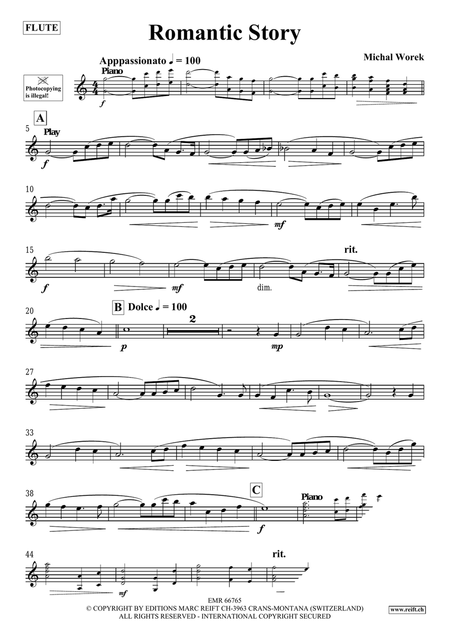 Romantic Story Romantic Story Flute Solo scores gallery preview page 4