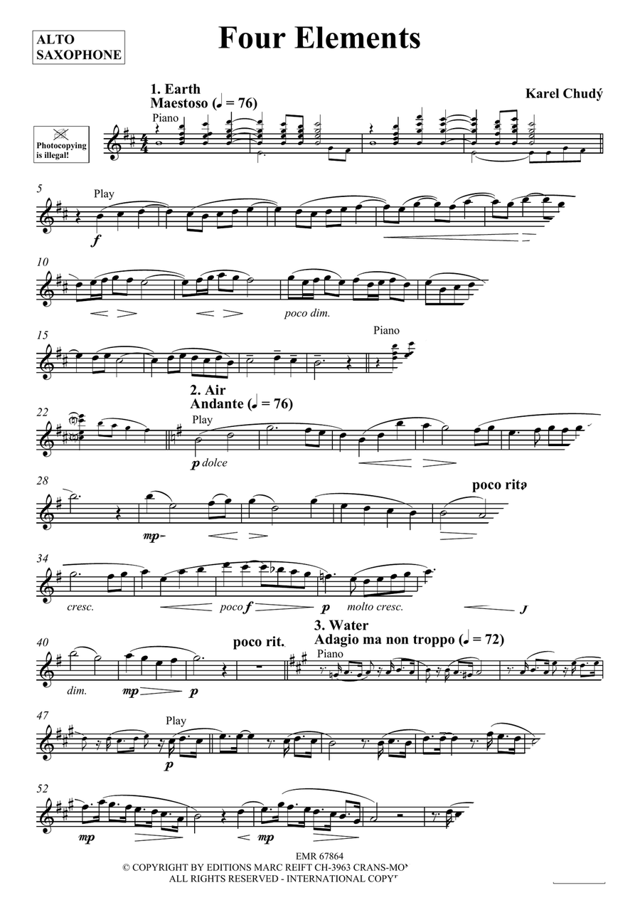 Four Elements Four Elements Alto Saxophone scores gallery preview page 4