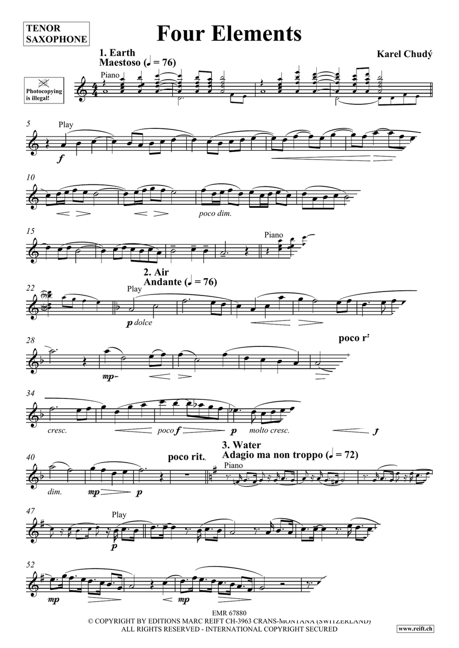 Four Elements Four Elements Tenor Saxophone scores gallery preview page 4