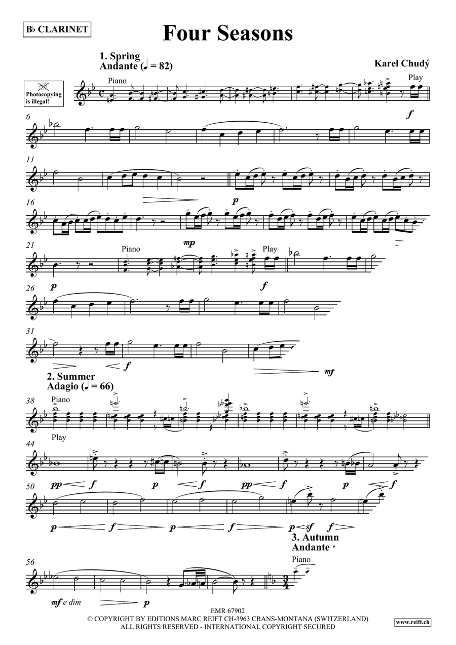 Four Seasons Four Seasons Clarinet Solo scores gallery preview page 4