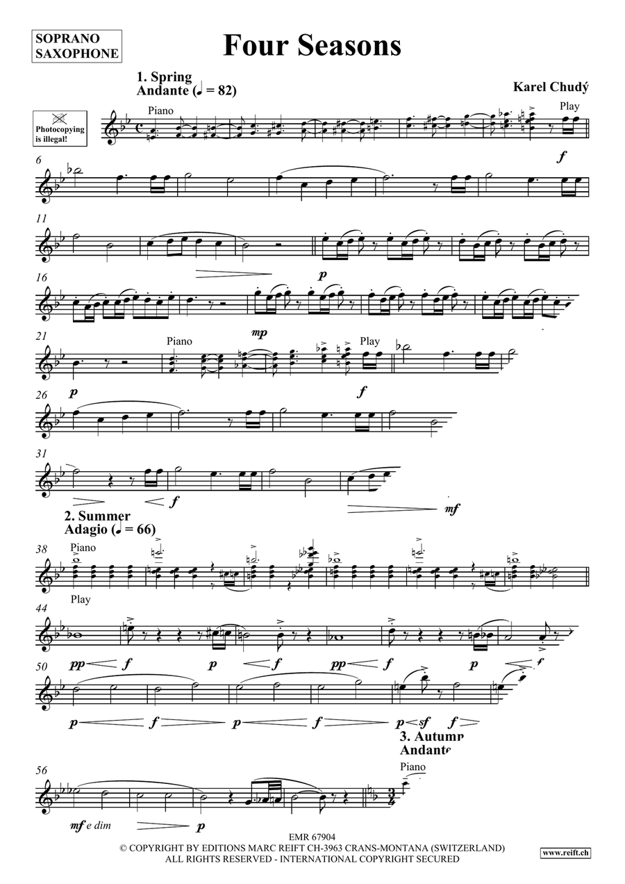 Four Seasons Four Seasons Soprano Saxophone scores gallery preview page 4